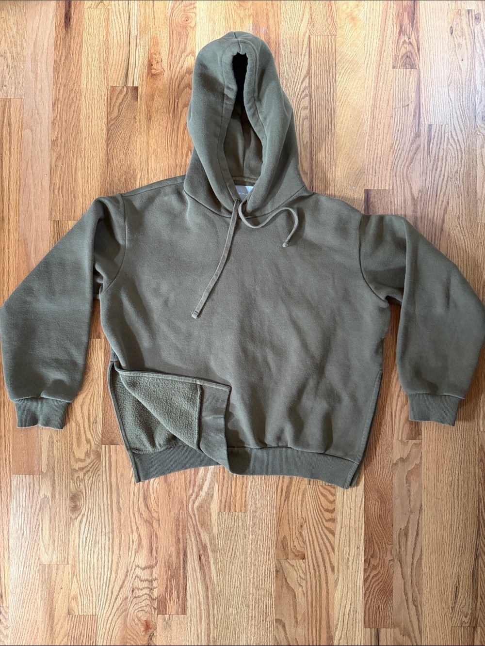 Olive Green Everlane cropped cotton Hoodie S